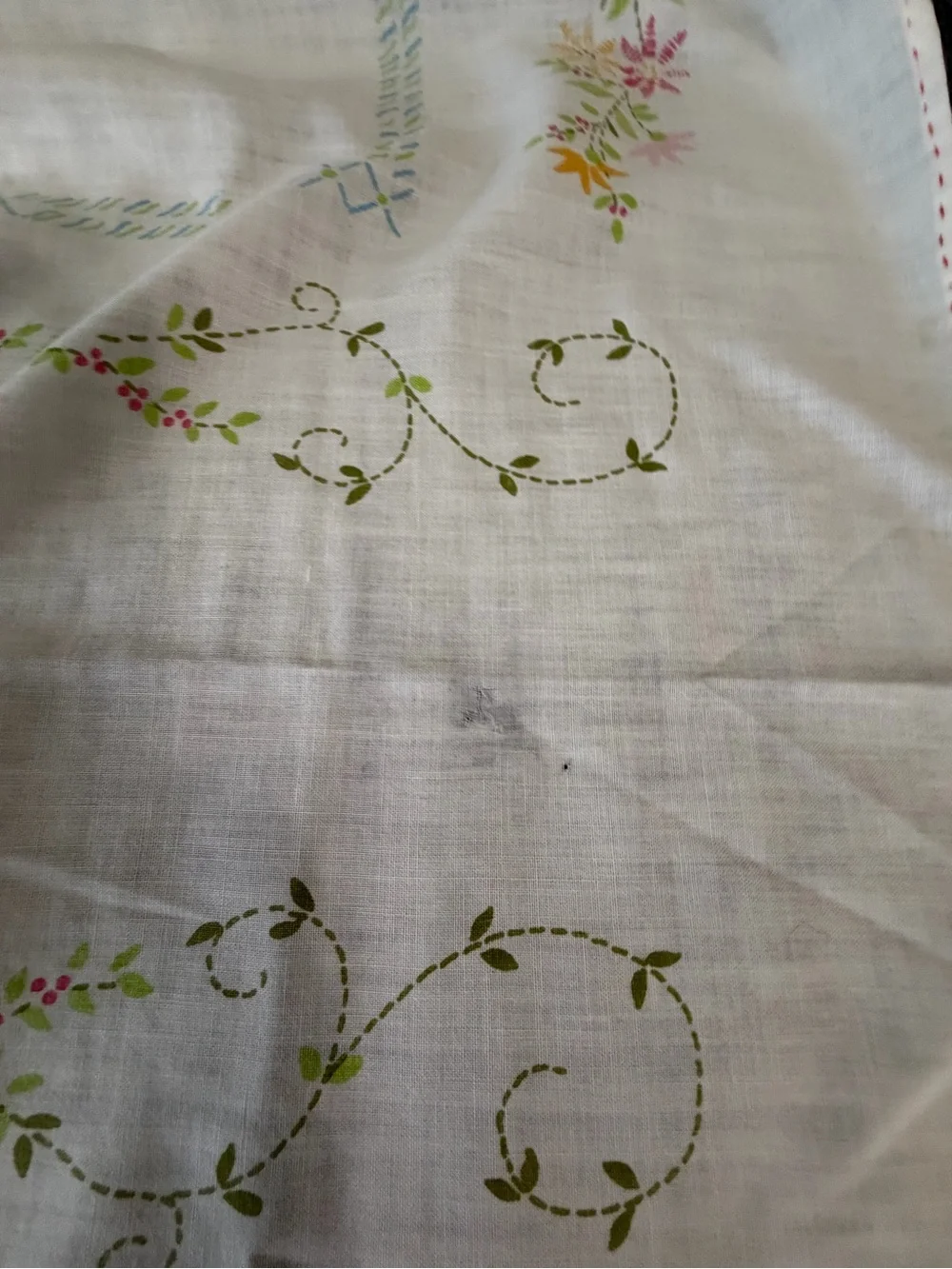 Vintage Floral Table cloth in Pink and Yellow